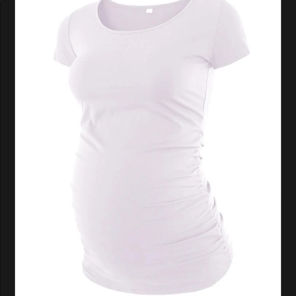 LIU & QU Maternity shirt side ruched pregnancy top size small white